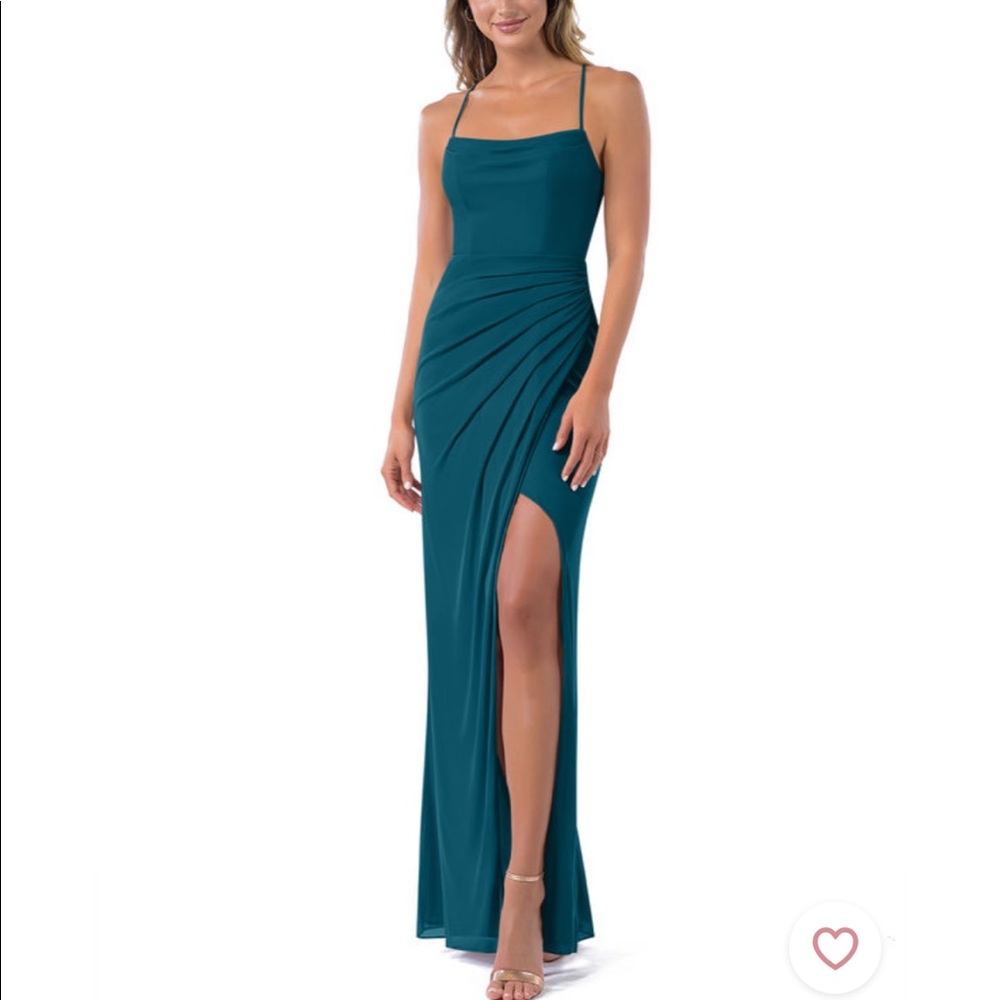 Azazie Kales bridesmaid dress, size 4, color Ink Blue